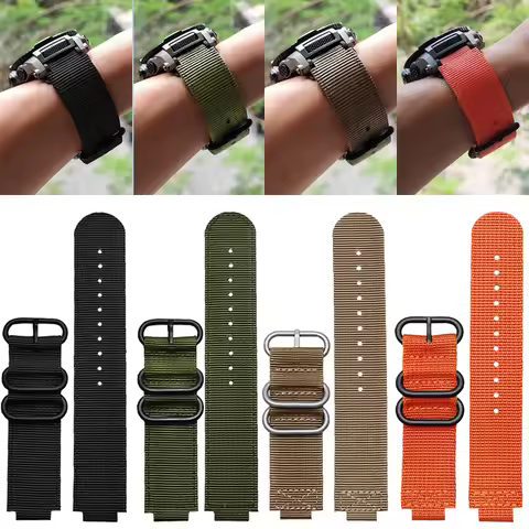 Nylon canvas Watchband For Casio G-Shock GBA-800-1A GBA-800-7A GBA-800 GMA-B800 GA-800 GBD-800 GA110