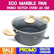 24 CM CASSEROLE POT + LID - YOSHIKAWA DUTCH OVEN MARBLE - POT PAN - CERAMIC GRANITE COATING