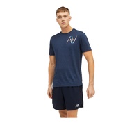 New Balance Graphic Impact Run Short Sleeve Men's T-shirt - Eclipse Heather