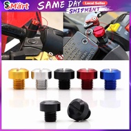 2Pcs Universal Motorcycle CNC M10 Mirror Hole Plug Screw Bolts Cover Cap Clockwise Screw