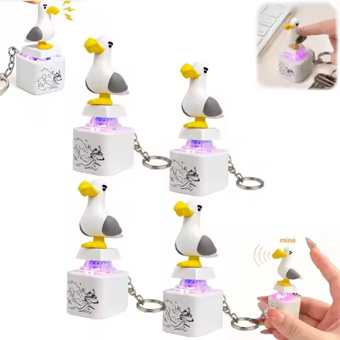 /Seagull Mine Keychain, USB Clicky Keyboard Fidget Button, LED Sound Keychain