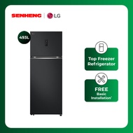 LG 493L Top Freezer Fridge Refrigerators Freezer in Essence Matt Black Peti Sejuk GN-B452PQBK