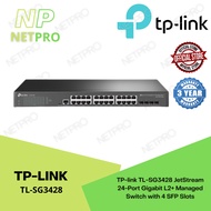 TP-link TL-SG3428 JetStream 24-Port Gigabit L2+ Managed Switch with 4 SFP Slots