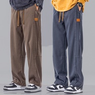 M-4XL American Plus Size Cotton Straight Cut Cargo Pants Man Loose Trousers Kerja Kargo Seluar Slack Lelaki