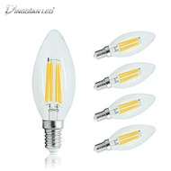 DINGDIAN LED 5 Packs E14 220V Edison Bulb LED Candelabra Bulb Chandelier Bulb C35 Candle Light Bulb