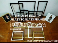 GLASS TO GLASS PICTURE FRAME (8R, A4, A3, A2, Letter, Legal, long) - NEXT DAY SHIPPING