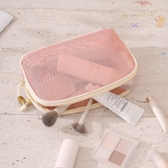 BLISS Lipstick Bag, Large Capacity Transparent Mesh Makeup Bag, Casual Lightweight Hand-Held Breatha
