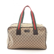 GUCCI GG帆布方形單肩旅行包 153240 帆布皮革 米色 二手