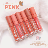 [Satuan] Lipstick Pink Velvet Matte Lipgloss Longlasting & Transferproof Waterproof