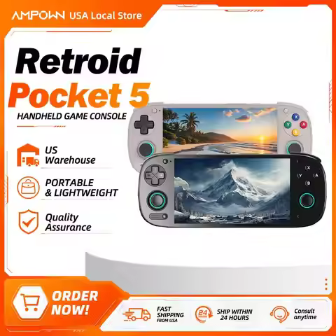 Retroid Pocket 5 SD865 Gaming Handheld 1080P OLED Screen Active Cooling System 5000mAh WiFi 6 Androi