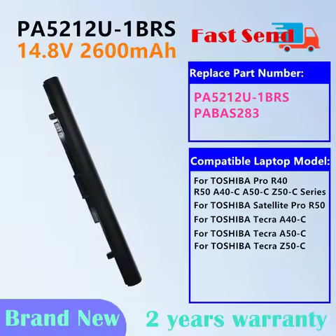 PA5212U-1BRS Laptop Battery For Toshiba Satellite Pro R40 R50 A40-C A50-C Z50-C PABAS283 14.8V