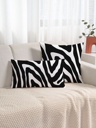 1個抽象印花靠墊套(不含填充物),現代抱枕套,適用於沙發、臥榻和客廳