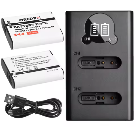 Li-90B Li-92B Battery with Charger for Olympus Li 90B Li92B Tough TG-4 TG-6 TG-5 TG-2 TG-1 IHS SH-1 