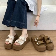 One for all TX847(Eight Four Seven) Polka Dot Platform Sandals 7cm Thick Heel Non-Slip Comfortable T