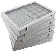Jewelry Storage Box Medium Large Size Ice Velvet Jewelry Box Jewelry Box Ring Earrings Earrings Neck