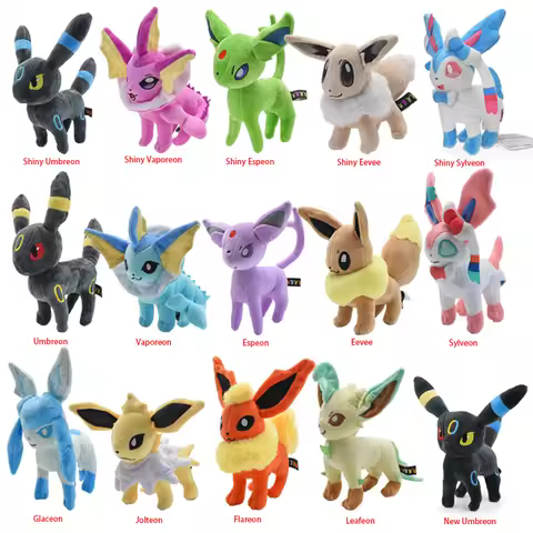 Pokemon Plush Toys Shiny Umbreon Sylveon Espeon Eevee Vaporeon Leafeon Jolteon Flareon Glaceon Stuff