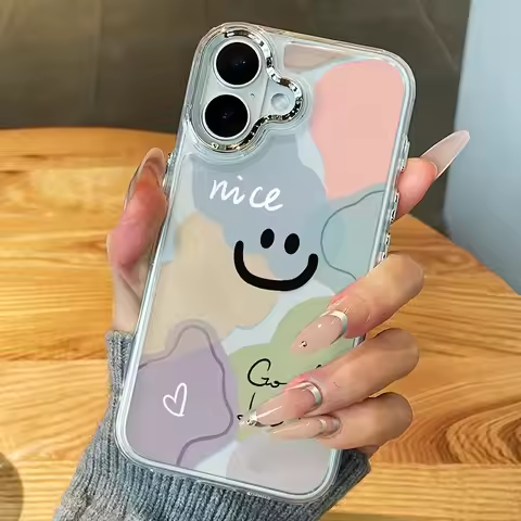 Smiling Face Color Heart Bow Clear Phone Case For Realme GT 7 Pro 6T 6 C67 C65 C61 C63 C55 C53 C51S 