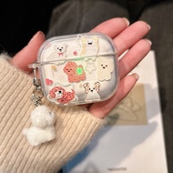 White Dog Case For Airpods4 Airpods 1/2 Airpods3 Bluetooth Earphone Airpodspro pro J201 gen2 J206