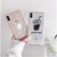 Americano Black and White printing anticrack case huawei honor 7a 8a 8x 9i 9 lite p30 pro zenfone ma