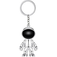 MUAMAX Black Robot Keychain Lelaki Kreatif Spaceman Kunci Kereta Cincin Beg Beg Pejabat Barang Kemas