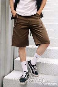 Simple&amp;Raw - กางเกงขาสั้น SK852 Union Shorts (Darkbrown)