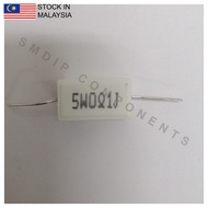 2PCS 0.1R ±5% 5W, Axial Lead Through Hole Wirewound Cement Resistor (5W0R1J)