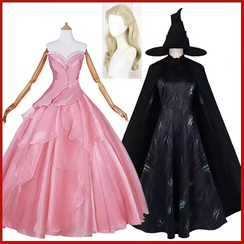 Movie Wicked Glinda Cosplay Costume Witch Elphaba Disguise For Adult Dress Carnival Halloween Party 