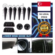 [SG FREE 🚚] 1 Set Black Carbon Fiber Plastic Fins Car Body Canards Anti Collision Sticker Car Univer