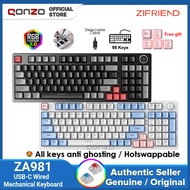 ZIFRIEND ZA98 Mechanical Keyboard Blue/Red Switch Wired 98 Keys RGB Backlit Gaming Keyboard From Qon