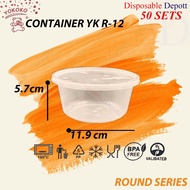 YOKOKO R12 Round Container with Lid ( 50sets± ) 380ml 12oz - Bekas Bulat Makanan Transparent Bekas T