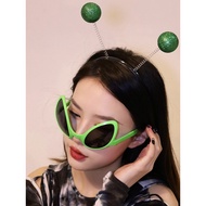 Halloween Headwear Adult Alien Antenna Funny Headband Green Fly Glasses Dress Up Party Supplies Alie