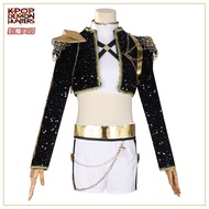 Kpop Demon Hunter Girl Team Anime-Inspired Black Gold Cosplay Costume
