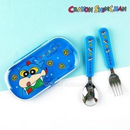 蠟筆小新 - 蠟筆小新 不鏽鋼兒童餐具連盒 (平行進口)