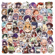 100/50PCS Kawaii Genshin Impact Version Q Waterproof Stickers for Laptop Suitcase Stationery Decal