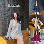7days Clothing-Lula Front Tie Shirt With Bell Sleeves