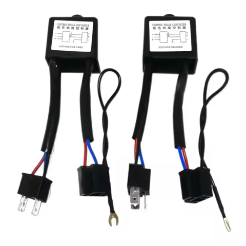 2Pcs H4 LED HID Reversed Polarity Converter Negative Switch Harness Adapter Polar Inverter for HID X