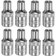 HARFINGTON 8pcs E-Torx Socket 1/4" Drive E5 External Torx Deep Socket CR-V 6 Point Spline Socket Sta