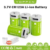 YOPPEN 3.7V Li-ion Battery CR123A 16340 2550mWh Rechargeable Battery Type-c USB Fast Charging Bateri