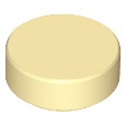 Lego 98138 part Tile Round 1 x 1 tan