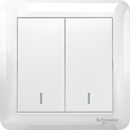Schneider Electric Switch- (10AX 250V 2 Gang 2 Way Switch, White)