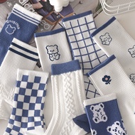 【Bfuming】Korean Bear Socks High Quality Socks Women Cotton Socks Fashion Soild Color Socks