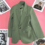 [Ginie] COD Ready Stock Free Shipping A-CDSL Green Blazer Women 2025 Autumn New Style Korean Version