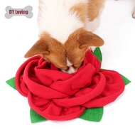 DY Loving Rose Flower Sniffing Bowl Smelling Toy Dog Sounding Plush Toy Dog Chew Toys Durable Puppy Grinding Teeth Toy Washable Tibetan Food Slow Feed Toys for Dog Pet