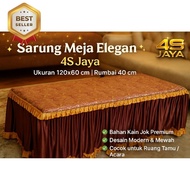 Taplak Meja Tamu Rumbai Elegan Bahan Kain Jok Premium 120x60 cm Anti Kusut & Tahan Lama