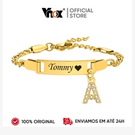 Vnox Baby Name Bracelet with Letter Pendant,Toddler Child ID Bracelet Girl Boy Birthday Gift