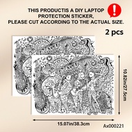 2 Pack Cute Aesthetic Doodle Animation Laptop Stickers Waterproof Decorative Decals for MacBook Tabl