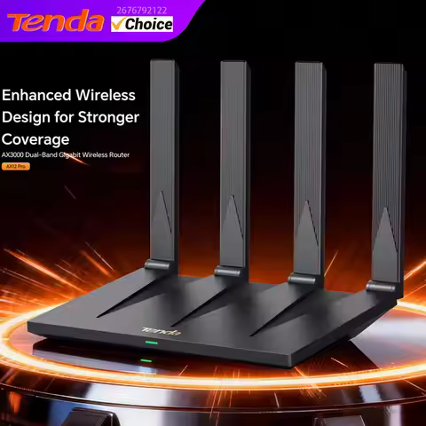 Tenda AX12 Pro AX3000 Gigabit WiFi 6 Router Dual Band 2.4/5G 3000mbps Dual-Core 1.2GHz CPU Wireless 