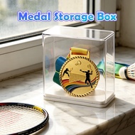 Acrylic Medal Display Case Crystal Clear Storage Box Dustproof Honor Award Organizer