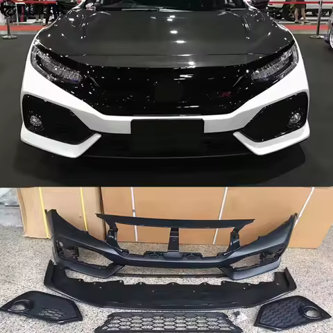 Car Body Kit Frp Upainted Si Front Bumper Front Grill Grille for Honda Civic 10th Si Body Kit 16-17
