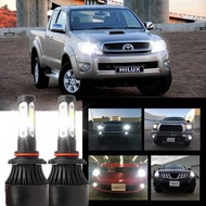 2 PC สีขาว LED 6000K X7 4side หลอดไฟ NW ชุดไฟหน้าสําหรับ Toyota Hilux Vigo/ Revo 2005-2016 2017 (โคม
